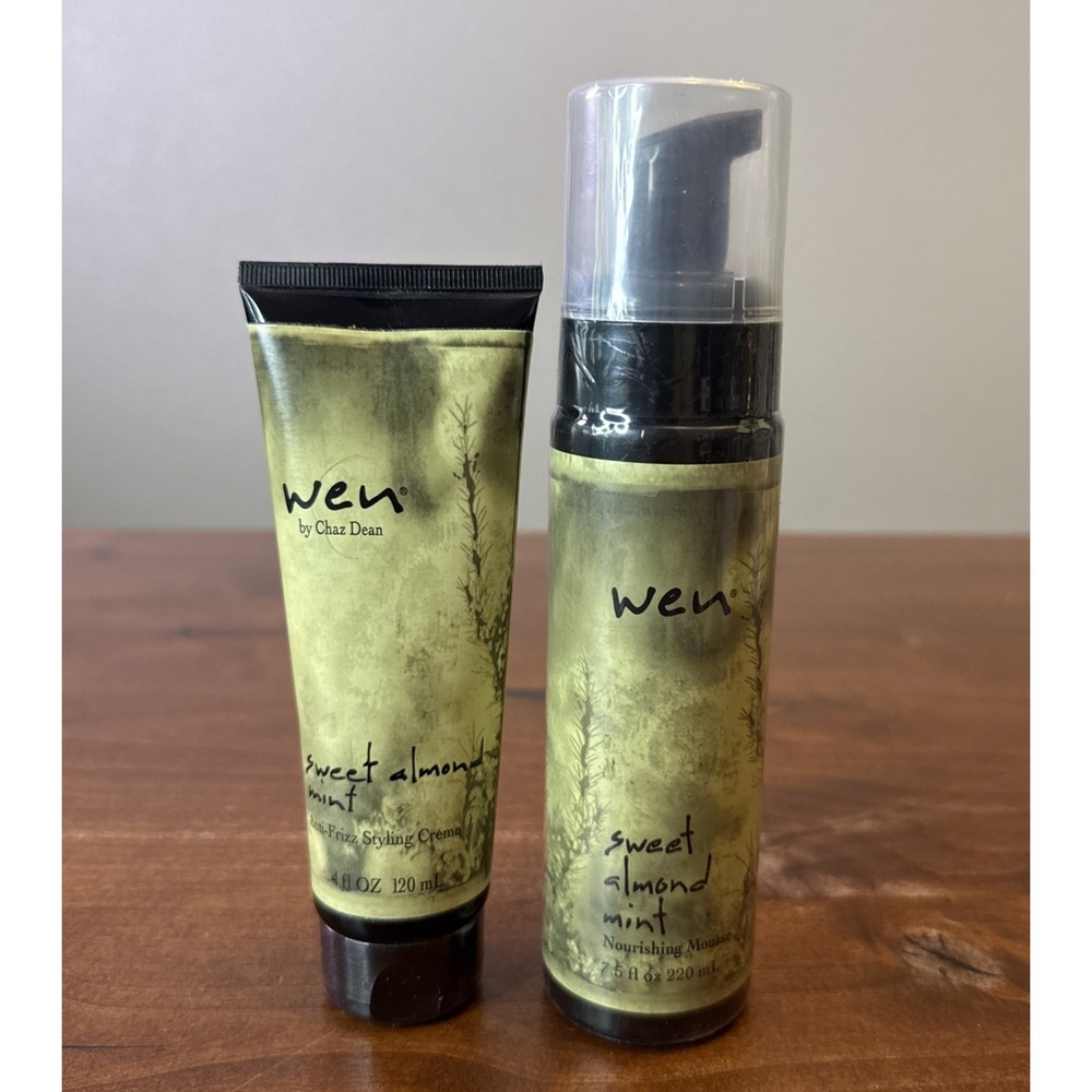 Wen By Chaz Dean Sweet Almond Mint Nourishing Mousse 7.5oz & Styling Cream 4oz